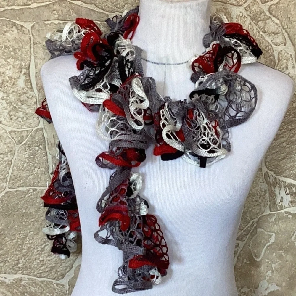 Hand, crocheted, scarves.   CC 1 - Picture 3 of 5